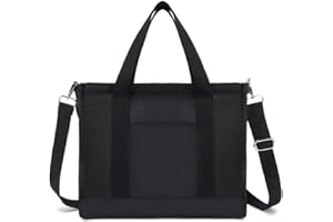 MEEGIRL Lightweight Women's Nylon Tote Bags Waterproof Handbags Casual Shoulder Bags for Everyday Holiday Travel Work with two Straps (L-Black)