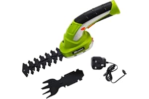 EA ARENA Cordless Grass Shear Hedge Trimmer 2 Interchangeable Blades, 7.2V 2-in-1 Lightweight, Cutting, Trimming, Shearing, Pruning Plants Foliage with Rechargeable Lithium-Ion Battery (02X000)