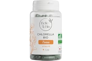 BELLE & BIO DETOX & ANTI-FATIGUE - Chlorella certifié Bio - Vitalité - Pilulier de 120 gélules - Cure 2 mois - Complément Alimentaire BELLE&BIO - Fabriqué en France