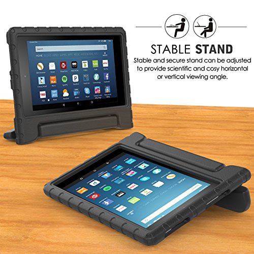 MoKo Hülle für Fire HD 2016 8 Zoll – Superleicht EVA Kids Shock Proof Cover Stoßfest Kindgerechte Schutzhülle für Fire HD Tablet (Vorherige 6. Generation – 2016), Schwarz - 4