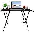 Mighty Home Foldable and Portable Study Table | Computer Desk, Laptop Table | Engineered Plywood Top, Powder-Coated Finish | 90cm x 60cm x 72cm | Dark Wengi