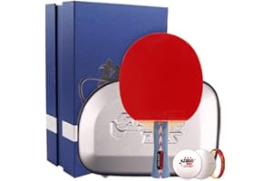 AMIRDE Double Happiness DHS Ping Pong Paddle Professioneller Schläger - Tischtennisschläger mit Tragetasche - ITTF zugelassenes Gummi für Turnierspiele - Bestes Tischtennisschläger
