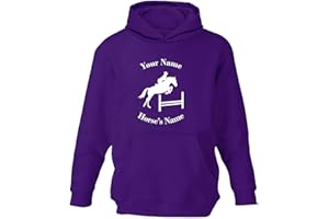 beyondsome Girl's Personalised Show Jumping Horse Hoodie
