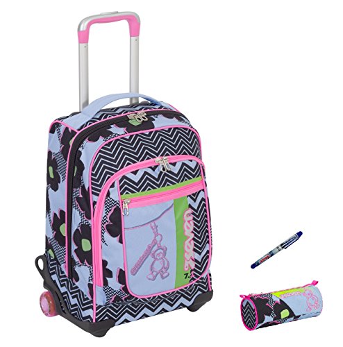 Preisvergleich Produktbild Trolley Seven Round + Stift + Stifthalter – Sunflower – Versenkbare Tragegurte. Einsatz Rucksack Schule und Reise – Neue Kollektion.