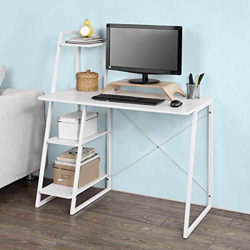 SoBuy Schreibtisch(102x50x75/117cm), Computertisch, Arbeitstisch mit 3 Ablageflchen, wei, FWT29-W SoBuy Schreibtisch(102x50x75/117cm), Computertisch, Arbeitstisch mit 3 Ablageflchen, wei, FWT29-W
