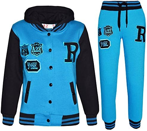 A2Z 4 KidsUnisex Girls Boys Baseball Tracksuit R Fashion Fox and NYC Hoodie with Joggers B.B Contrast Jacket Varsity Style Coat Long Sleeves Sweatpants Sports Activewear Set Childrens Age 2-13 Years