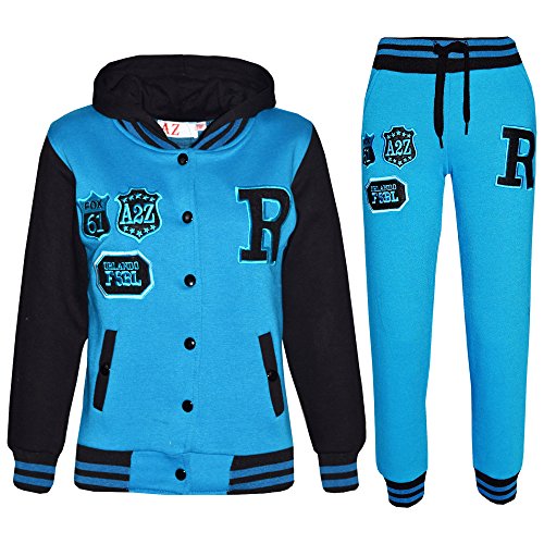 A2Z 4 KidsUnisex Girls Boys Baseball Tracksuit R Fashion Fox and NYC Hoodie with Joggers B.B Contrast Jacket Varsity Style Coat Long Sleeves Sweatpants Sports Activewear Set Childrens Age 2-13 Years