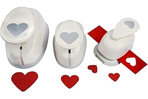 MCE-COMMERCE Motivstanzer Set Heart Punch Set of 3, White, 1,6cm, 2,54cm, 1x 3,81cm