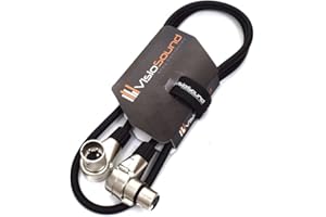 VISIOSOUND Right Angled Male XLR to Female XLR Mic Lead/Balanced Microphone/Patch Cable 1m Black