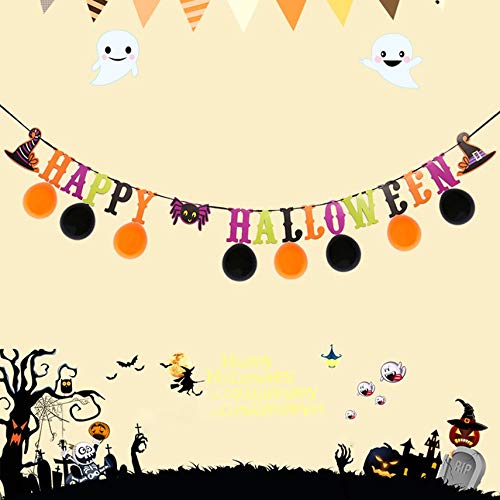 Halloween Party Decorations Paper Triangle Letter Cartoon Balloon Flag