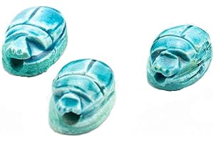 HORUS ARTESANÍA DE EGIPTO Set di 3 scarabei egiziani Dio Jeper Kheper Amuleto per la buona fortuna, misure approssimative: lunghezza 3,5 cm larghezza 2,5 cm altezza 1,5 cm