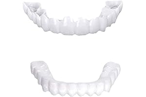 FVIZAL Clip in Veneers Teeth, 1 Pairs Instant Veneers Dentures, False Teeth Veneers Top and Bottom, Confidence Smile Dentures Veneers Comfortable False Teeth, Fake Teeth for Women and Men