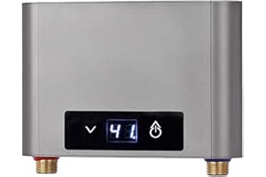 EUNEWR Elektronischer Durchlauferhitze Dusche, 220V elektrische Warmwasserbereiter Temperaturwahl 30-52 °C mit Bad Dusche Kit, für Handwaschbecken, Küche, Bad, Waschbecken (3500W ohne Duschset, Grau)