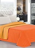ELEGANT Italian Bed Linen Couvre-lit d'été 260 x 270 cm Orange/Jaune