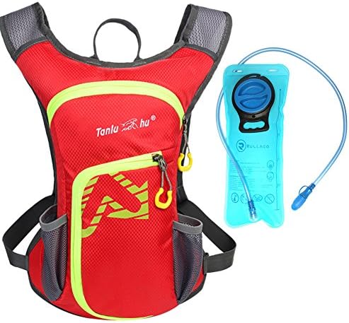 Rullaco 12L Hydration Pack with 2L Water Bladder – Waterproof Camping Hiking Running Biking Trekking Climbing Cyclng Hydration Backpack &amp; Rucksack – Sports Outdoor Water Reservoir Bag For Women Men (Red)