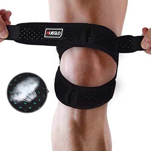 Preisvergleich Produktbild Knieschoner Kniegelenk Bandage Atmungsaktiver Knieschützer verstellbare Knieorthese Sehnen-Klammer-Stützband Verstellbares Neopren-Knie Schmerz-Relief mit Silikon-Auflage für das Laufen, Fahrrad,Jumper Knie, Tennis, Basketball, Sehnenentzündung, Gewichtheben
