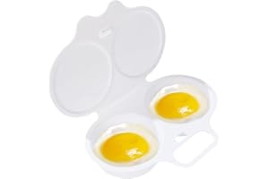 CAMPSIE Microwave Egg Poacher, Microwave Egg Maker, Microwave Egg Cooker, 2 Cavity Nonstick Poached Egg Maker, Easy To Use And Non Stick Breakfast Egg Cookwar, For Home Dishwasher Safe