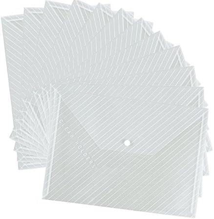 10pcs/set Best Transparent Plastic A4 Folders File Bag Document Hold Bags Folders Filing Paper Storage Office School Supplies,Transparent 12 pack, 331mm*237mm