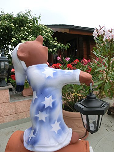 Schlafwandler XL, im Sternenhemd mit Solarlaterne, 58 cm hoch Firstfigur Dachschmuck - 3