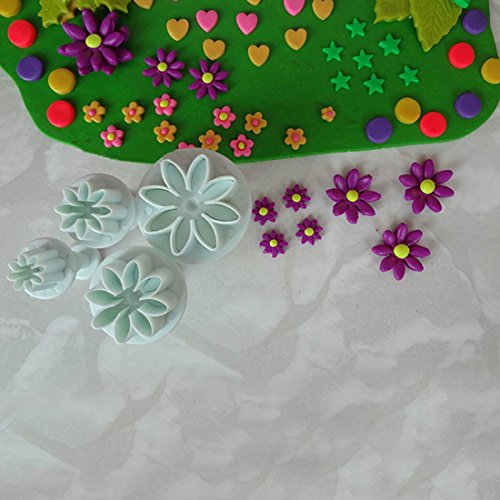 joyliveCY 4ST Daisy Flower Cookie Sonnenblume Kolben Sugarcraft Fondant DIY Fräser Werkzeug Kuchen - 5