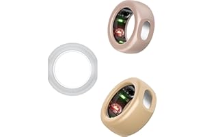BandSmith Compatible with Oura Gen 3 Ring Protector, Silicone Smart Ring Case Cover Sleeve for Working Out (Gold&RoseGold&Clear, L for Size 11/12/13)