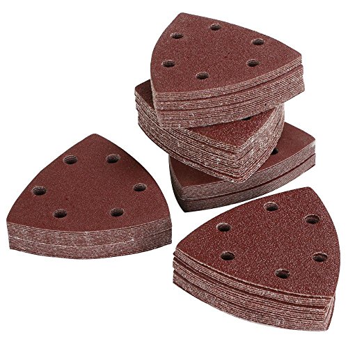 Yahee 100x Schleifdreiecke Schleifpapier Schleifblätter 6 Loch gemischte mit verschiedenen Korn - 7