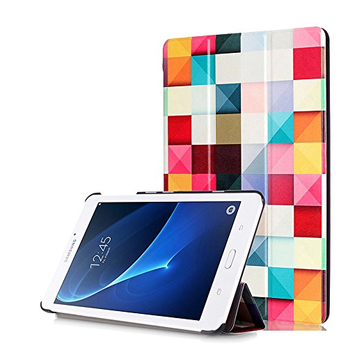 tinxi® Für Samsung Galaxy Tab A 7,0 Case, Kunstleder Tasche für Samsung Galaxy Tab A 7,0 T280 7 zoll (17,78 cm) Tasche Folio Tablet cover Flip Case Schutz hülle mit Standfunktion Auto Schlaf/Wach Funktion, Bunte Würfel