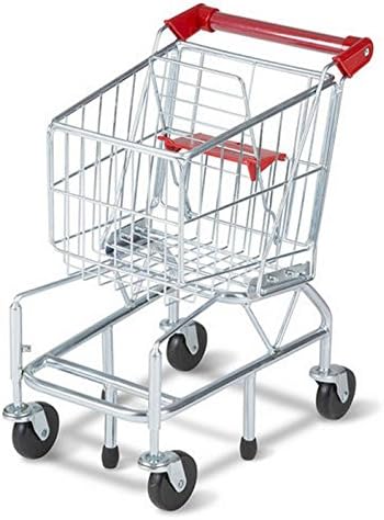 Lasse Spela Melissa &amp; Doug Children's Shopping Trolley Grocery Shop Accessories, 59 x 38 x 30 cm Silver