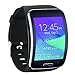 Price comparison product image Fit-power Samsung Galaxy Gear S R750 Smart Watch Replacement Wristband Bracelet/Free Size Wireless Smartwatch Accessory Band Strap With Secure Buckle (Black)