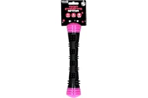 Dog Comets Meteor Wurfstock S - 23 cm - Wurfspielzeug Hund - Hundespielzeug - Hüpfend - Gummi - Rosa/Schwarz