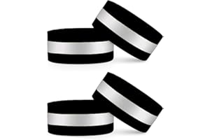 VERY IMPORTANT RUNNER - Brazaletes Reflectantes Alta Visibilidad Running - Bandas Elásticas Cierre Ajustable de 8 cm y Franja Reflectante de 2 cm - Brazos, Piernas y Tobillos