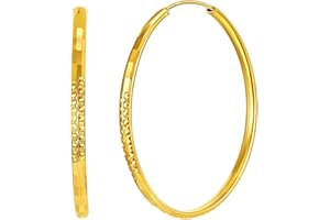 Silvora Creoles Or/Argent 925 Femme Boucles d'Oreilles Petite/Grande Creole Bijoux Cadeau Saint Valentin Fille Mariage Noël Anniversaire Ado Amour