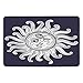Produktbild WYICPLO Bathroom Bath Rug Kitchen Floor Mat Carpet,Sun and Moon,Love and Romance in Sky Eclipse at Midnight Themed Folk Elements Vintage,Dark Blue White,Flannel Microfiber Non-Slip Soft Absorbent
