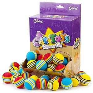 chiwava 1.7 «espuma gato juguete bola arco iris Color bolas de gatitos y actividad Chase Play Mix Color