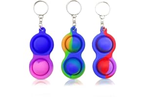 SafeHaven Stress - Relief Fidget Toy Keychain | Multi-Pack of 3 Vibrant Tie-Dye Mini Popit Keyring|Exclusively Designed Small Pop it Key Chain for Kids (Tie Dye New)