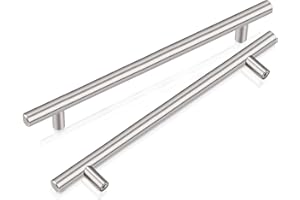 PinLin 10 Pack Kitchen Door Handles 160mm Hole Centre Brushed Nickel Cabinet Handles Stainless Steel Cupboard T Bar Handle (Screws Included)