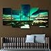 Produktbild Agreey Leinwand Malerei Cuadros Home Decor Wandkunst Bild Malerei Für Wohnzimmer Drucken 5 Panel Grün Sternenhimmel Landschaftstyp-S3NoFrame