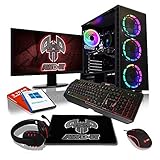ADMI Gaming PC Package: Ryzen 2300X 4.0Ghz Quad Core, 8GB Ram, GTX 1050Ti 4GB with 22 Inch LED Monitor, 7 Colour Illuminated Keyboard, Mouse, Mat & Headset, 300mbps Wifi