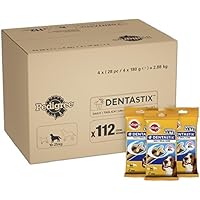 Pedigree DentaStix 1 x Täglich Hundeleckerli für mittelgroße Hunde, Kausnack mit Huhn- und Rindgeschmack gegen Zahnsteinbildung für gesunde Zähne, 1er pack (1 x 112 Stück)