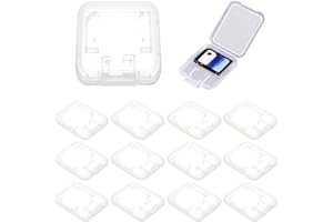COYUN 12 PCS étuis de rangement pour cartes mémoires,Transparent Memory Card Cases,Boîte de Carte Mémoire Pour cartes SD MMC Micro SD TF