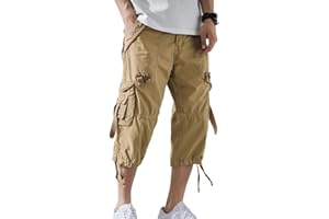 ORANDESIGNE Shorts Cargo Homme Rétro Baggy Pantacourt Casual Combat Pantalon Court Militaire Outdoor Bermudas Multi-Poches de Loisir Travail Sport Jogging Grande Taille