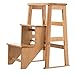 Produktbild PENGFEI Faltbare Stufenleiter Trittleiter Hocker Leiter Multifunktion Tragbar Haushalt Schuhe Wechseln Barhocker Aufsteigen Blumenstand Regal Fußbank 2-Stufen-Hocker, Eiche (größe : 300x490x600MM)