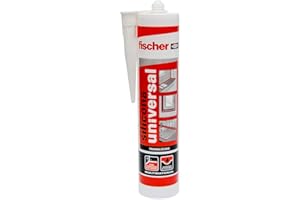 fischer - Silicona Acética Transparente 280ml | Sellador Universal para Vidrio, Aluminio y Cerámica | Antimoho | Resistente al Agua y Productos de Limpieza | Uso Interior y Exterior