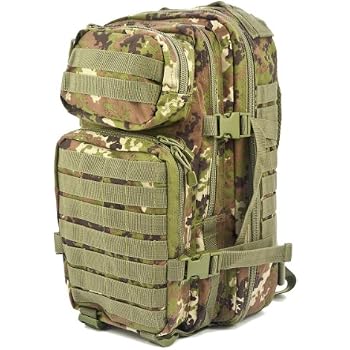 20L MOLLE Assault Pack Patrol Rucksack - Vegetato Camo Tactical Backpack With Hydration Pocket & D-rings