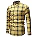 Produktbild Mens Spring Fashion Printed Casual Langarm Slim Shirts Tops Bluse (XL, Gelb)