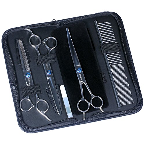 Kingstar-7-Inchs-Professional-PET-DOG-Grooming-Scissors-Suit-Stainless-Steel-Home-Cutting-Curved-Thinning-Shear