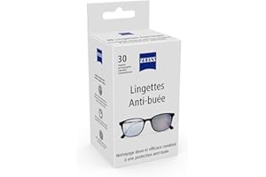 Zeiss Lot de 30 lingettes antibuée – Emballage individuel pour appareil photo, chiffon de nettoyage pour lunettes – Lingettes anti-buée pré-humidifiées