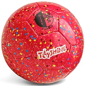 Toyshine Star-Shine Kids Football Soccer Educational Toy Ball Size 5 (Full Size), Kids Toy Gift Sports - Red