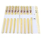 Perfect Prices Designer Natural Round Bamboo Reusable Chopsticks, Size 9.5 Inch(Set Of 10 Pairs)