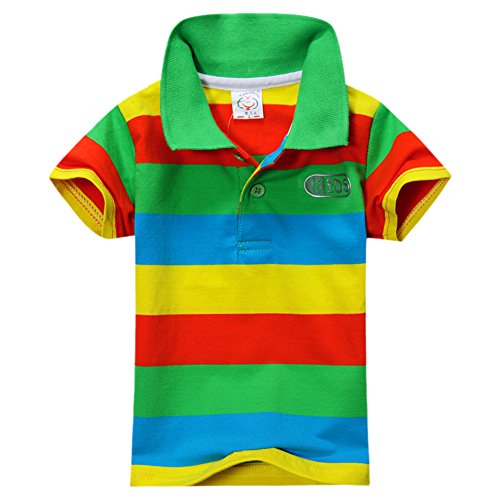 BOBORA Baby Boys Summer Cotton Short Sleeve Clothes Tops T-Shirt Striped Polo Shirt